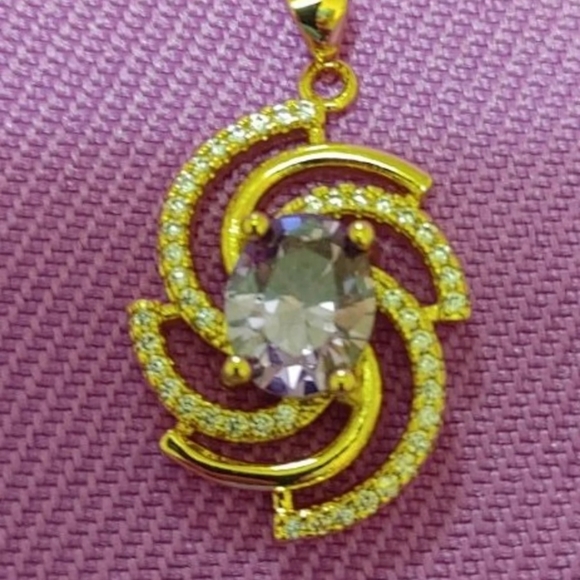 New amethyst cz 18kt gold filled pendant - Picture 3 of 9